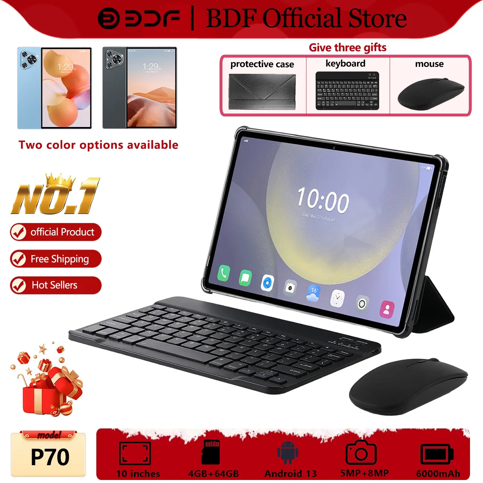 13 Tablet PC, 4GB Memory & 64GB Storage, Mediatek Mt6750 Chipset, 6000mah Battery, 10.1-Inch IPS Display, 4g Lte WiFi, Dual-Mode Design, Keyboard, Touchscreen Smart Android Tablet, Android Tablet Computer