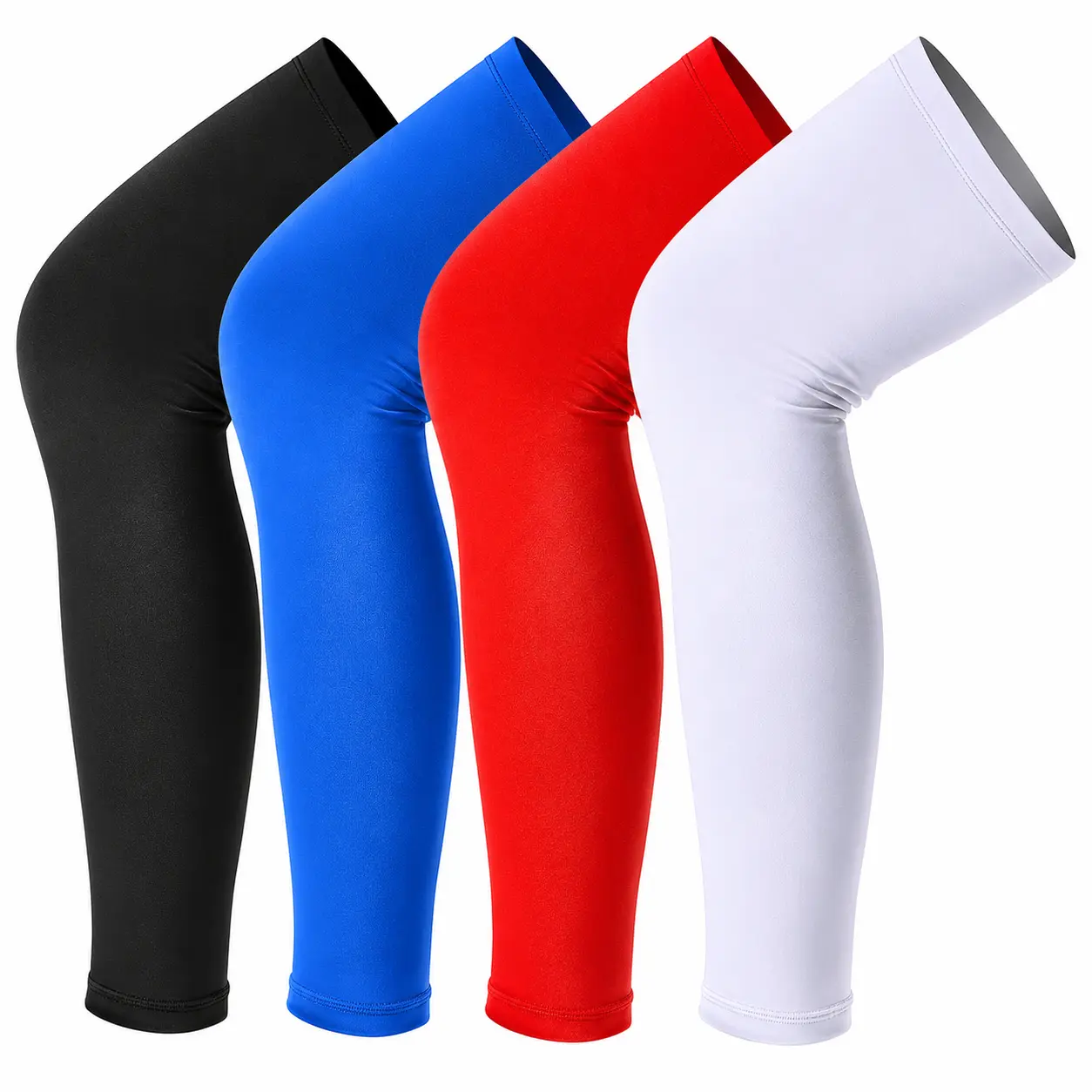 4 Pcs Leg Compression Sleeves UV Protection Sports Leg Sleeves Running Basketball Cycling Athletic Leg Sleeves for Men Women