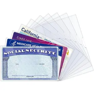 [New Deal] 10 Pack Social Security Card Protector Sleeves, Ultra Clear & Durable 31Mil Waterproof SSN/New Medicare/Credit Card Holder, Soft ID/Debit/Credit/Business Card Holder