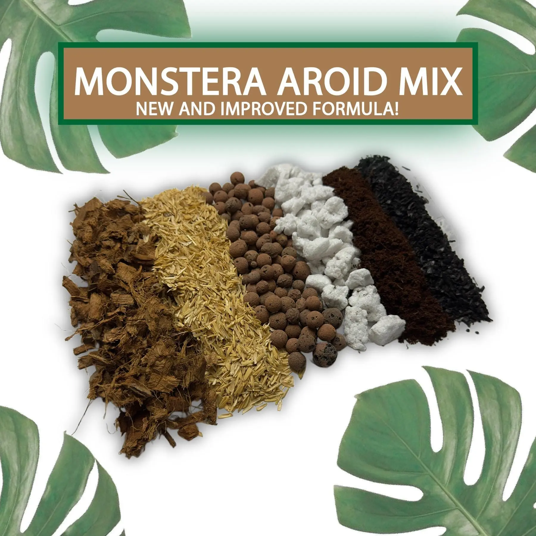 Monstera Aroid Soilless Mix – Chunky Well Draining Potting Mix for Tropical Plants – Potting Mix for Philodendrons Pothos Monsteras