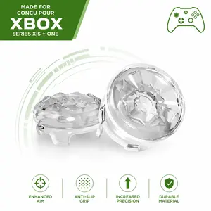 FPS Gaming Crystal Thumbsticks Grips for Xbox Series X|S & Xbox One Controller | Performance Gaming Thumbsticks | 1 High-Rise, 1 Mid-Rise | Crystal Controller Accessories FPS Precision Joystick Grips,console accessories,
