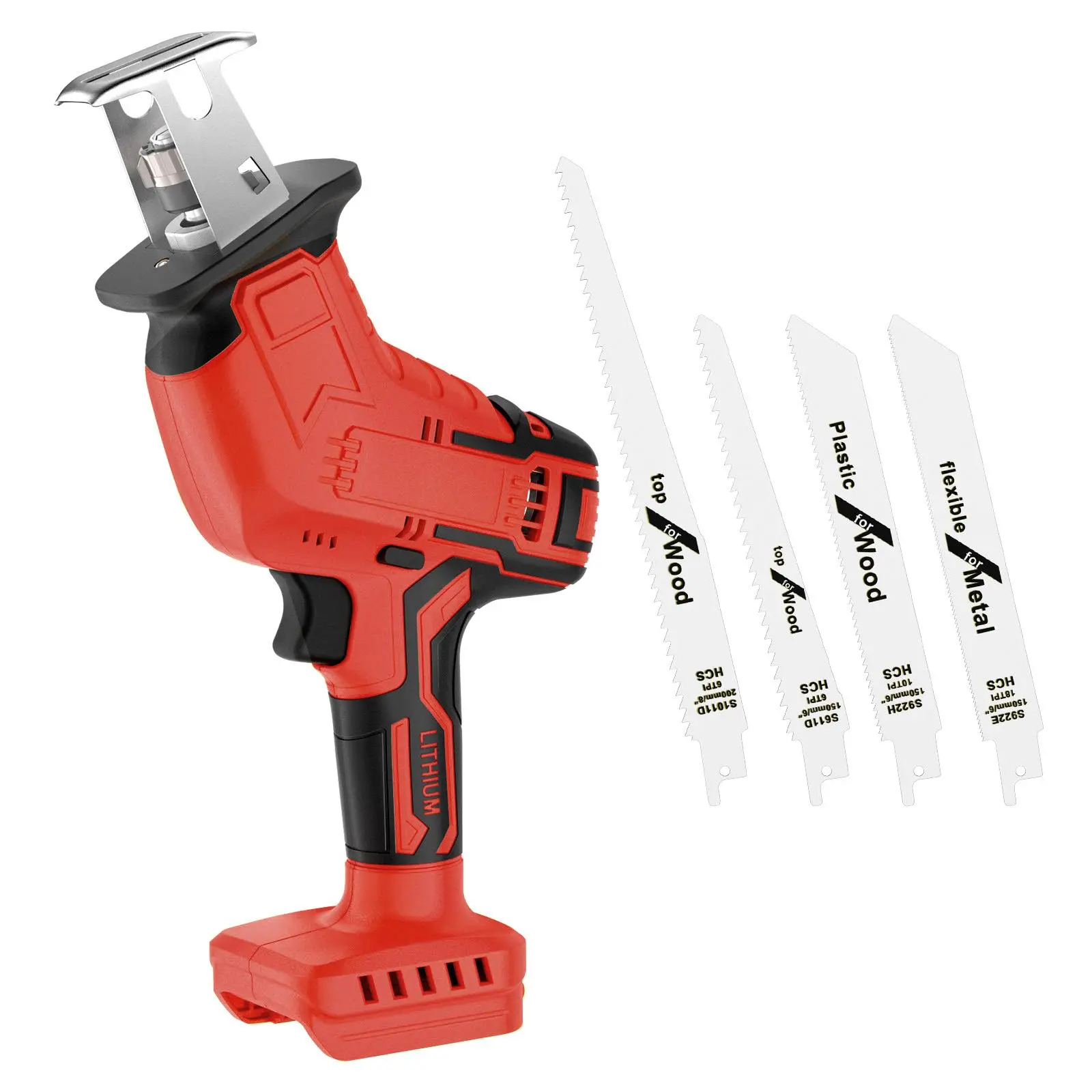 Reciprocating Saw for Milwaukee 18V Battery, 3 Variable Speed,3500 rpm Tool-Free Blade Change, 4 Saw Blades for Metal Wood PVC Cutting