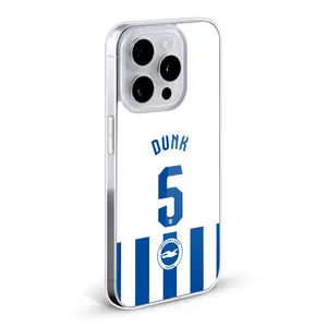 Head Case Designs Brighton & Hove Albion F.C 2025/26 Players Home Kit Lewis Dunk Soft Gel Case for Apple iPhone 17