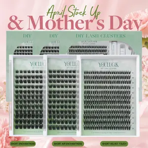 YOULUCK Short Lash Clusters Kit - Soft Fluffy Long-Lasting Lashes with Glue Remover & Tweezer for Beginners Easy At-Home Application Eyelash Set