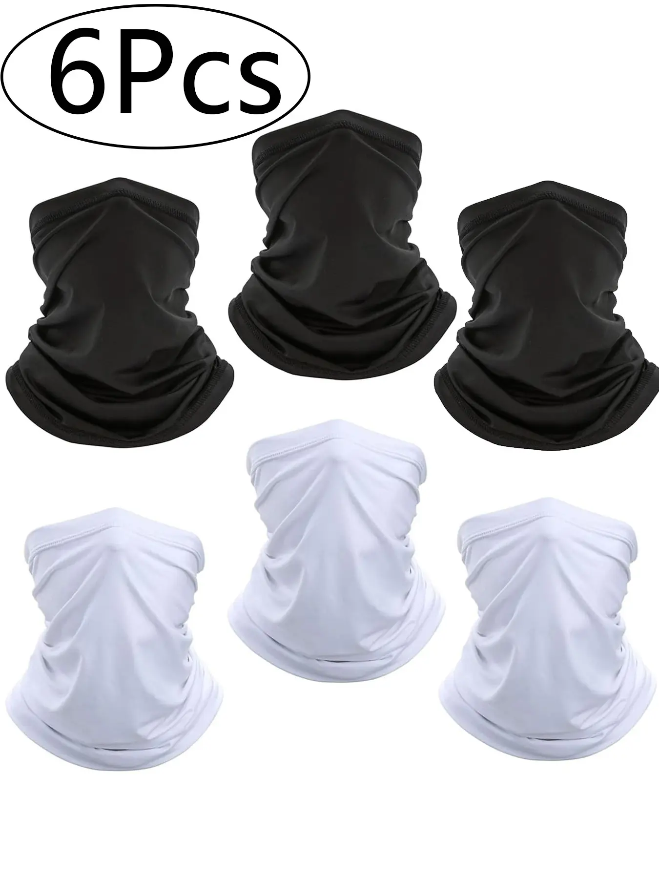 6Pcs Unisex's Solid Color Multifunctional Sports Neck Gaiter, Breathable Sweat-absorbing Neck Gaiter, Sports Neck Scarf, Outdoor Cycling Face Mask, Sport & Outdoor Clothing Accessories
