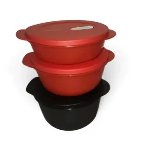 Microflash Red and Black meal prep food containers