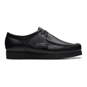 Clarks Wallabee Low Black Leather Men's Fashion Shoes New