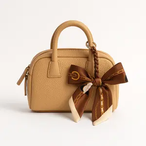 Luxury Scarf Bow BagCharm – Designer Style Keychain, Elegant Car Key Pendant, Purse & Handbag Accessory for Women Girls