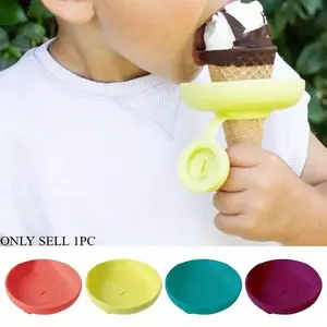 Colorful Drip Free Popsicle Holder Silicone Freeze Ice Popsicle Holders Reusable Mess-Free Anti-drip Ice Cream Tray