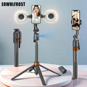 Eowulfrost 360° Rotatable Selfie Stick Tripod, Rechargeable Smart Face Tracking, 2 Fill Lights, Auto Face Tracking, Vlog, Live Streaming