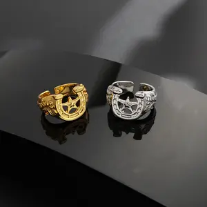 JoJo's Bizarre Adventure Anime Ring - Cyclops SBR Johnny Geralt Theme Ring - Gold Horseshoe Ring