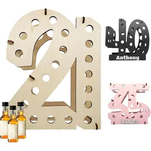 Lumber Reveal USA Mini Liquor Bottle Display Shelf| 21st Birthday Decorations| 21st Birthday Gifts| Available in Three Colors| 21 Assembly Required