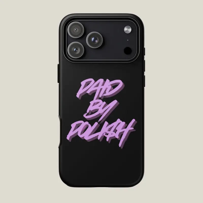 Pink & Black iPhone Case Paid By Polish Nail Tech Phone Case