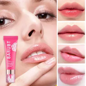Barubt Vitamin C & E Lip Glow Serum 8g, Nourishing Camellia Seed Oil Glossy Lip Gloss, Moisturizing Lip Care, Hydrating Lip Balm