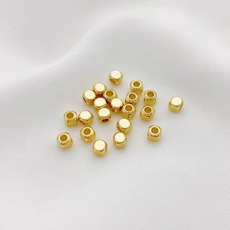 Golden  Cube  Spacer  4mm