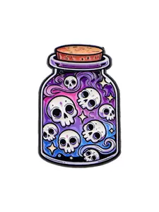 Colorful Magic Skull Enamel Brooch Pin, Vintage Punk Style, Fashion Accessory for Bags, Clothing, Hats, Halloween Party Gift, Durable Metal Pins