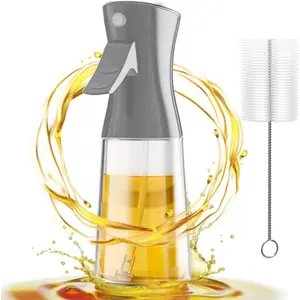 Oil sprayer for cooking 180ml glass olive oil sprayer mister with brush olive oil dispenser bottle thick glass kitchen gadgets accessoriesgray