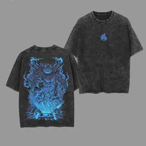 Retro VintageBlastoise Water Type Pokemon S1 Vintage Unisex Oversize Anime Manga Washed Heavyweight Cotton T-shirt, Gift For Anime Fan, Anime Lover