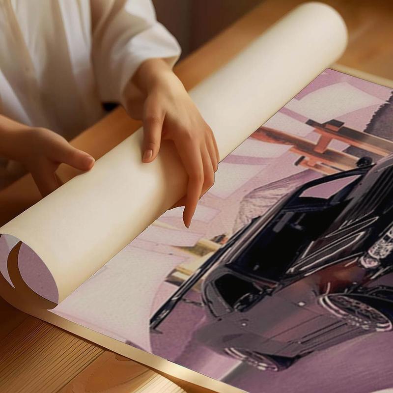 1 Count Wooden Framed Canvas, Trendy Retro Sports Car Poster, Modern Art, Fashion Poster, Living Room Bedroom Decoration, Hallway Office Mural, Kitchen, Home Poster, Ideal Gift, High Definition, Waterproof, Artwork