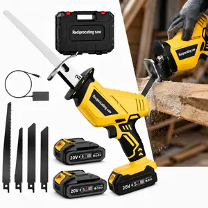 20V Cordless Reciprocating Saw Kit withb 1 battery/ 2 Batteries & Charger, 4 Blades, Variable Speed, Ergonomic Grip, Lightweight Design, Quick Blade Change for Wood, Metal & PVC Cutting, DIY Garden Power Tool machine