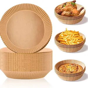 100 PCS Round Air Fryer Disposable Paper Liners, Non-Stick Oil-Proof Food Grade Kitchenware for Air Fryer, Oven Baking Supplies, Roasting Bakeware Utensils