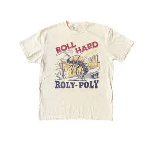 Roly-Poly Cowboy T Shirt, Rodeo Cowgirl Tshirt, Vintage Comfort Colors Shirt