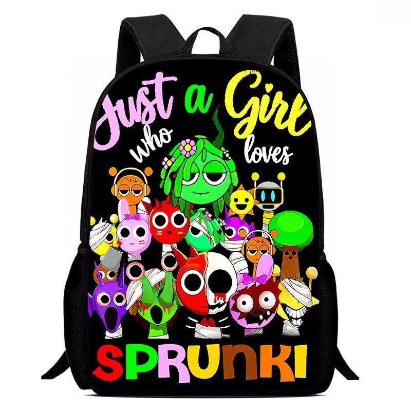 Sprunki Game Cartoon Backpacks Boys and Girls Student Book Bag  School Bags Large Capacity Camping Storage Rucksack