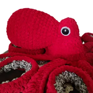 LX crocheted red octopus