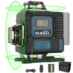 GZG 16 Lines Laser Level 4D Lithium Batteries Non-Button Cell, Model Xinghao Base Unit Count 1, Ca Prop 65 Compliant, Ideal for Precision Alignment
