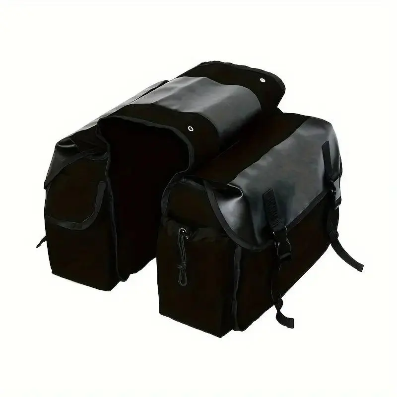 ZORBYZ Canvas Rear Pannier Bag, Multifunctional & Wear-Resistant Outdoor Bike Storage for Bicycle, Motorcycle, and Ebike Travel | Large Capacity, Bike Accessories, Youth, 50 Pcs, 280 G, 43*32*43 Cm, Practical, Cycling