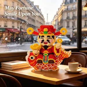 Snowy Night Koi Fish Fortune God 3D Puzzle Block Decor, Ideal for Home Office Shelves, Party Decor, Perfect Gift for Holidays