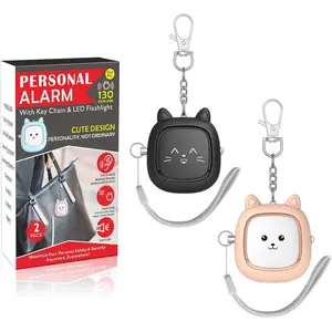 Safe Sound ,2 Pack 130 dB Loud Siren Song Emergency Self-Defense Security Alarm Keychain with LED Light, Personal Sound Safety Siren for Women, Men, ,