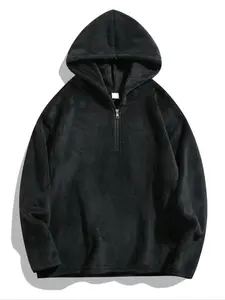 New fall outfits  hoodie    men's warm half-zipper pullover hoodie, windproof, warm and rainproof. A casual, comfortable and warm hoodie suitable for autumn and winter   ， fall clothes  hoodie ，Lovers hoodie ，Plush hooded sweater