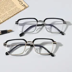 2 Piece Unisex Frameless Business Reading Glasses, Lightweight and Durable Fashionable Rectangle Spectacles for Everyday Use