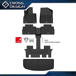CROSSDESIGN TPE Floor Mats Cargo Trunk Liner Set Fits 2020-2025 Kia Telluride Bucket Seats  Upgraded Version
