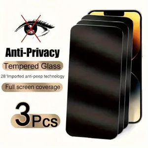 3 Pack Tempered Glass Screen Protector Full Coverage Anti Spy Anti Shock For iPhone 17 17Air 17 Pro 17 Pro Max Pro Max Mini