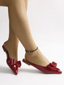 Women's Cute Bowknot Design Slip on Flats, Casual Comfortable Pointed Toe Flat Shoes for Daily Wear, All Match Shoes for Women & Girls, Running