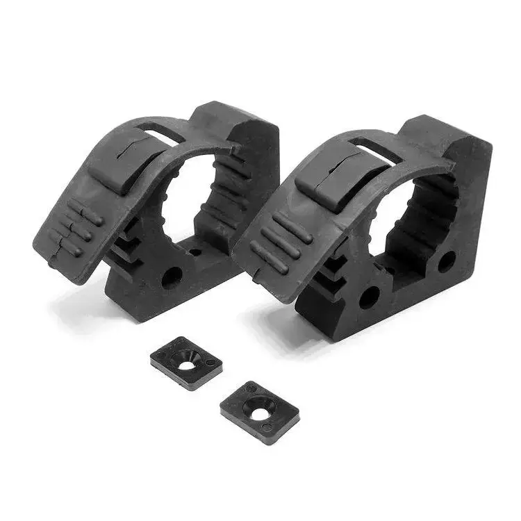 Quick Fist Heavy-Duty Rubber Hardware Clamp (Pack of 2) - 1-in to 2-1/4-in Diameter Fit, 25 lbs Load Capacity, Mounts Easily with 1 #10 Screw or Bolt, All-Seasons Mounting Tools & Equipment Clamp