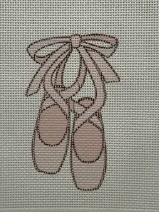 Pink Ballet Point Shoes (6x6) Needlepoint Canvas