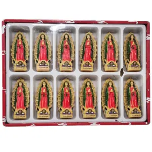 Virgen de Guadalupe  3" Inches Tall Small (1 Dozen) 12 pcs Statue Ou Lady of Guadalupe Para Recuerdos Religious Decor Standing  Mother Mary Recuerdos party favors