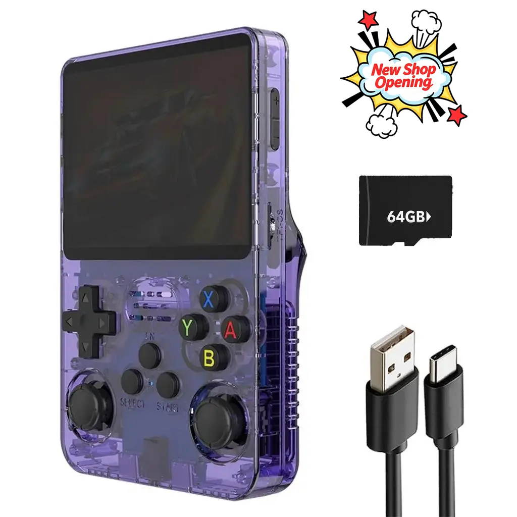 [Deal For You] The new R36S handheld game console, with Linux system, pre-installed with over 15,000 classic games, and a 64GB TF card, is a portable design and an ideal birthday and Christmas gift for boys and girls. Available in multiple colors.
