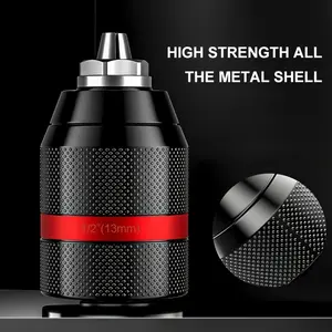 1pc Keyless Drill Chuck 1/2 Inch 20unf Mounting Base 2-13mm Self-Tightening, Suitable for Various Tools, 1 Piece