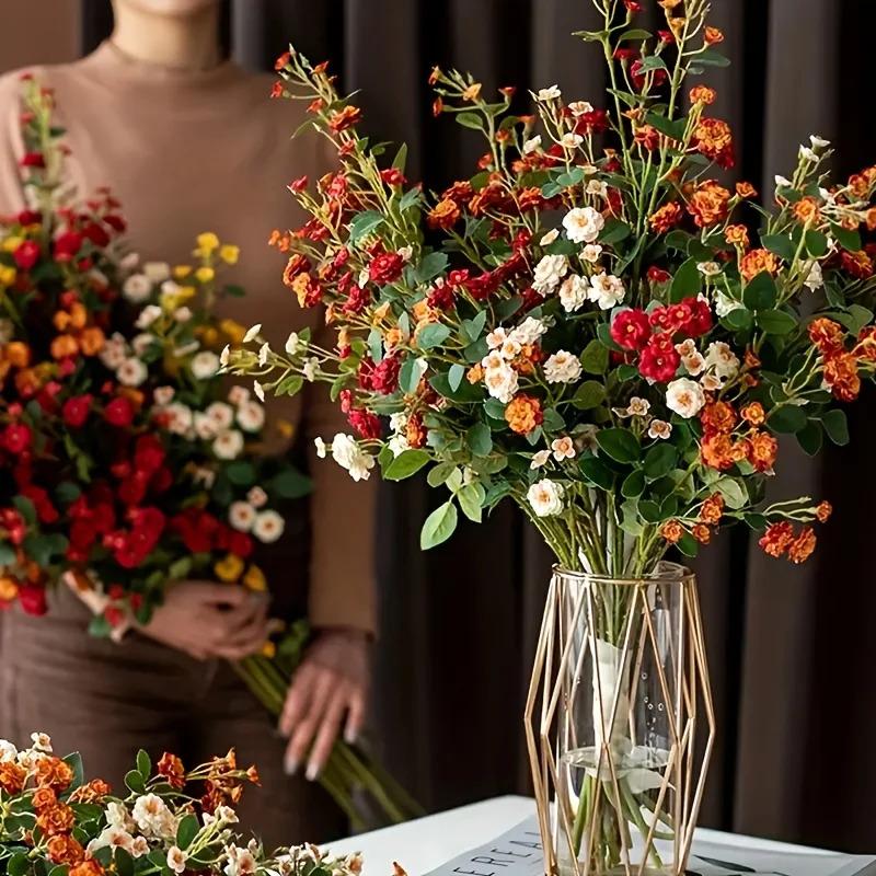 6 Colors of Artificial Roses Realistic Touch Floral Center Decoration 75cm Decorative Fruit Plants Ornaments