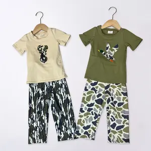 Camo Embroidered Duck Short-Sleeve Boy Set