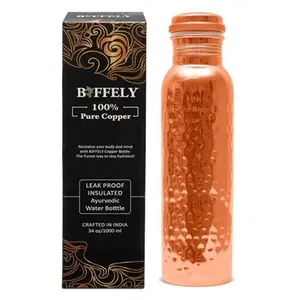 Copper Water Bottle - 34oz - Handcrafted Ayurvedic 100% Pure Copper Water Bottle for Drinking |Men & Women| Leak-Proof Lid BPA Free Non-Insulated & Eco Friendly with Premium Quality for Sport & Travel