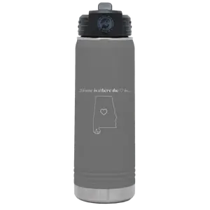 Alabama Heart 20 oz Water Bottle | Dark Gray