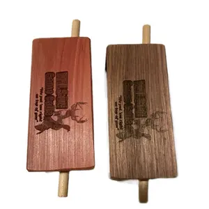 Push Button Turkey Calls - Wooden Calls with Lettering, Traditional Design, Single Piece