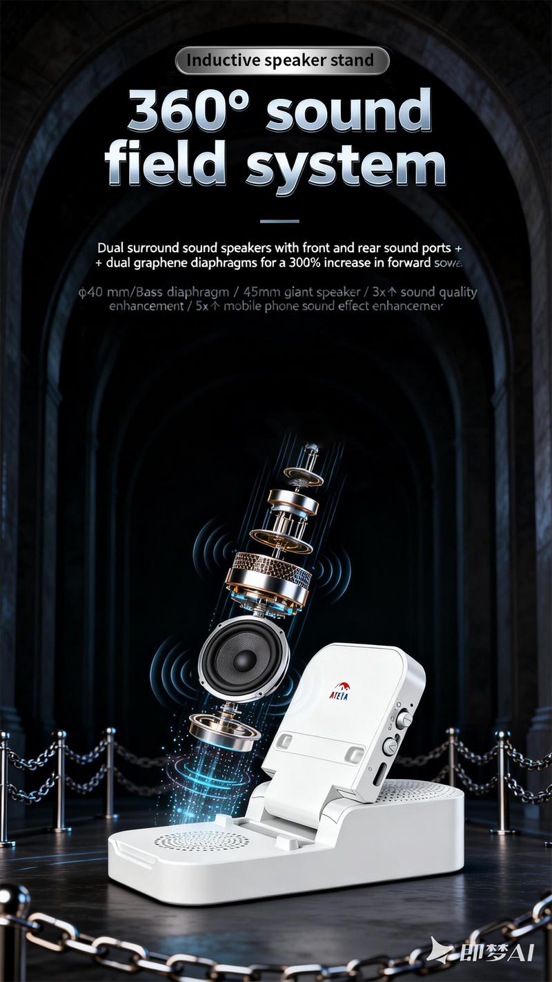 ATEYA Portable Induction speaker | Optional Bluetooth connectivity | Portable Mobile phone holder | Supports connecting two devices simultaneously | Four-in-one speaker.