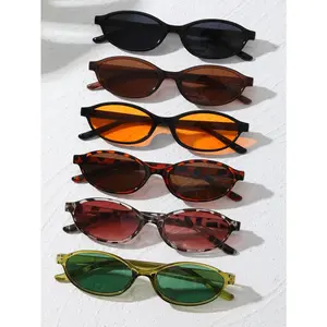 Women's Retro Oval Unisex Sunglasses, 3/6 Pairs Alloy Full Rim Eyewear, UV400 UV-Protection Lens, Elegant Shades for Driving & Vacation,summervibes outdoorfun