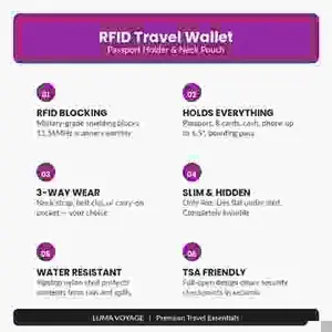 RFID Blocking Travel Wallet Slim Passport Holder with Card Slots Waterproof Anti-Theft Security Organizer for Men Women